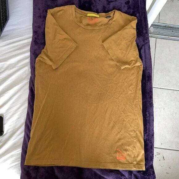 Scotch & Soda Tee 100% Cotton Sz M (SMALL FLAW) Mustard - Picture 1 of 5